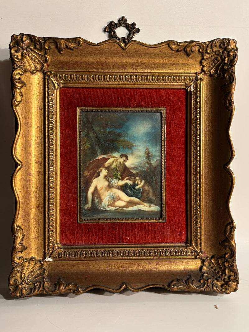 Pair of Classic Miniatures Oil on Cardboard Nineteenth Century