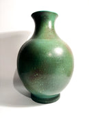 Vaso in Ceramica Francese Verde e Nero Anni 70