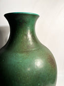 Vaso in Ceramica Francese Verde e Nero Anni 70