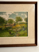 Oil Painting on Plywood of Country Landscape by O. Casali from 1928