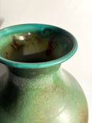 Vaso in Ceramica Francese Verde e Nero Anni 70