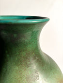 Vaso in Ceramica Francese Verde e Nero Anni 70