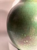 Vaso in Ceramica Francese Verde e Nero Anni 70