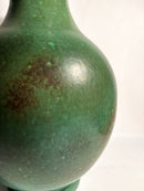 Vaso in Ceramica Francese Verde e Nero Anni 70