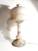 Alabaster Table Lamp Decorated in Relief with One Light, 1950s