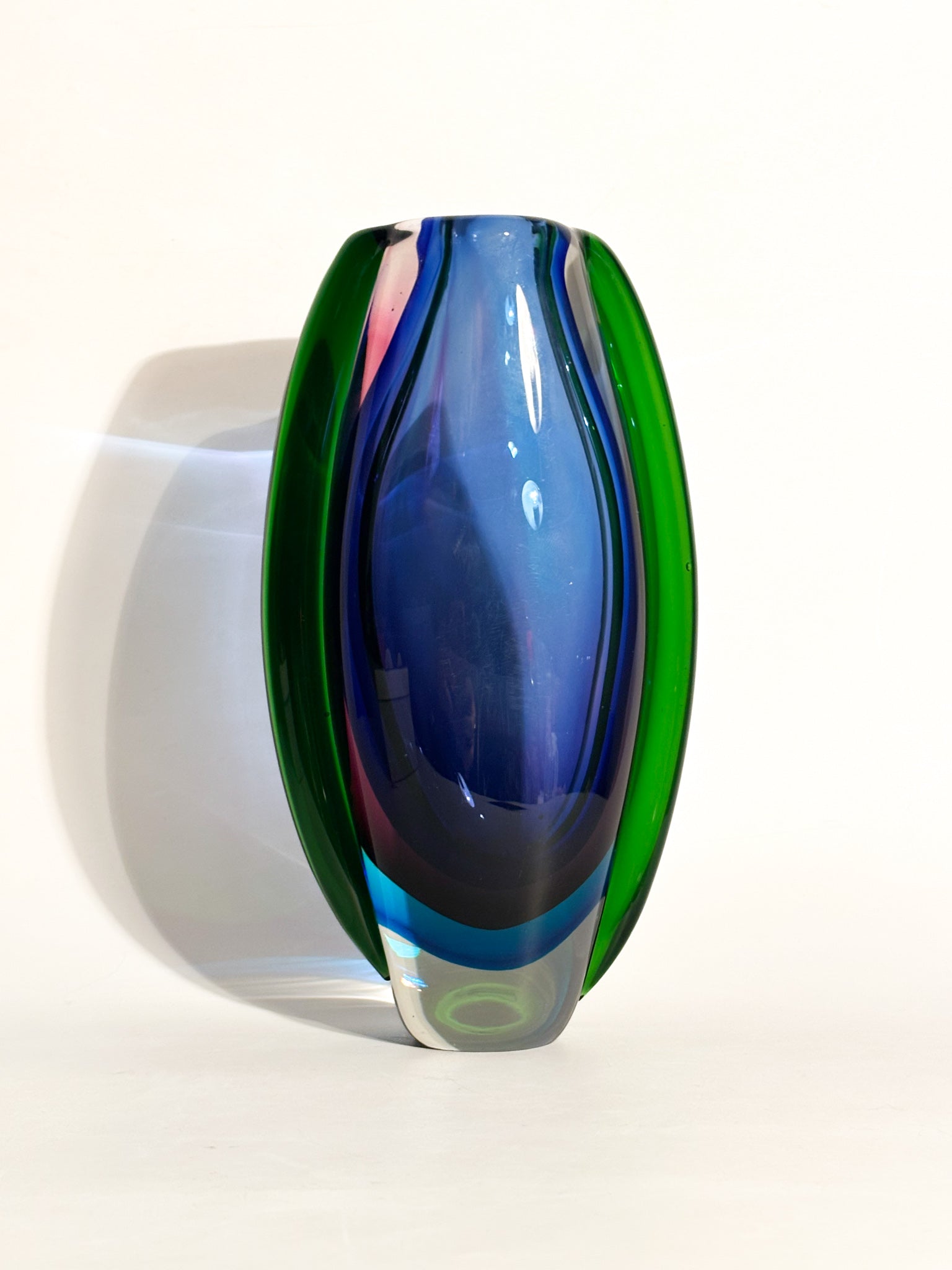 Vaso in Vetro di Murano Sommerso Attribuito a Flavio Poli Anni 60