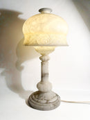 Alabaster Table Lamp Decorated in Relief with One Light, 1950s
