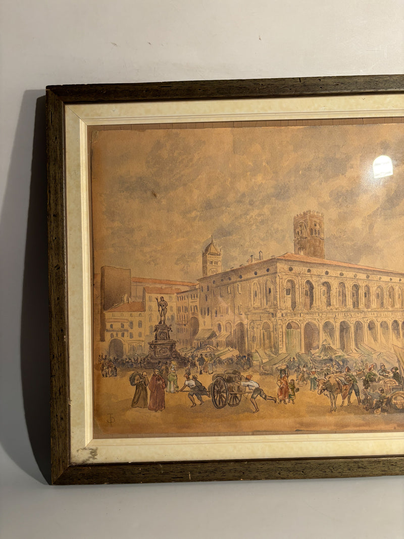 Mixed Media Painting on Bologna Paper by John Prout (1805 - 1876)