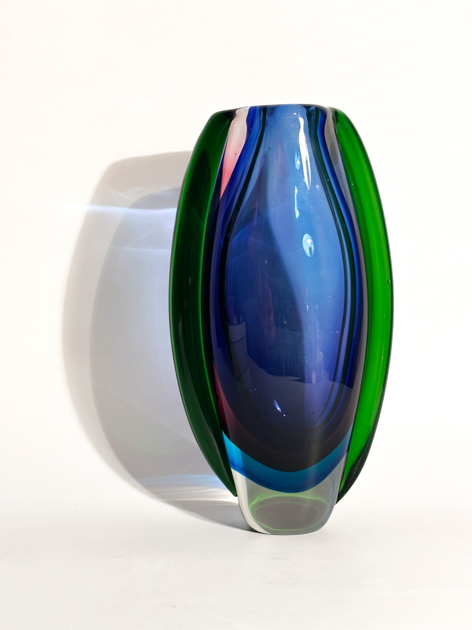 Vaso in Vetro di Murano Sommerso Attribuito a Flavio Poli Anni 60