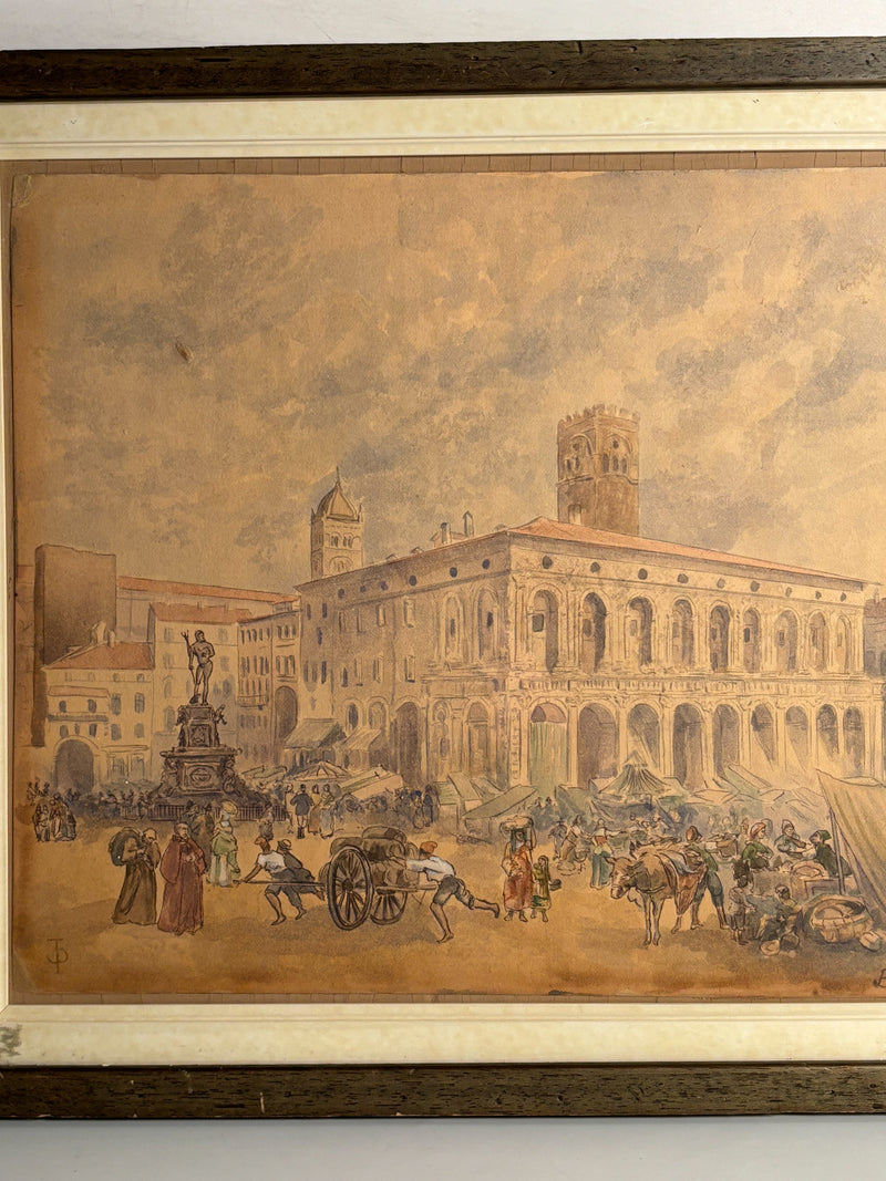 Mixed Media Painting on Bologna Paper by John Prout (1805 - 1876)