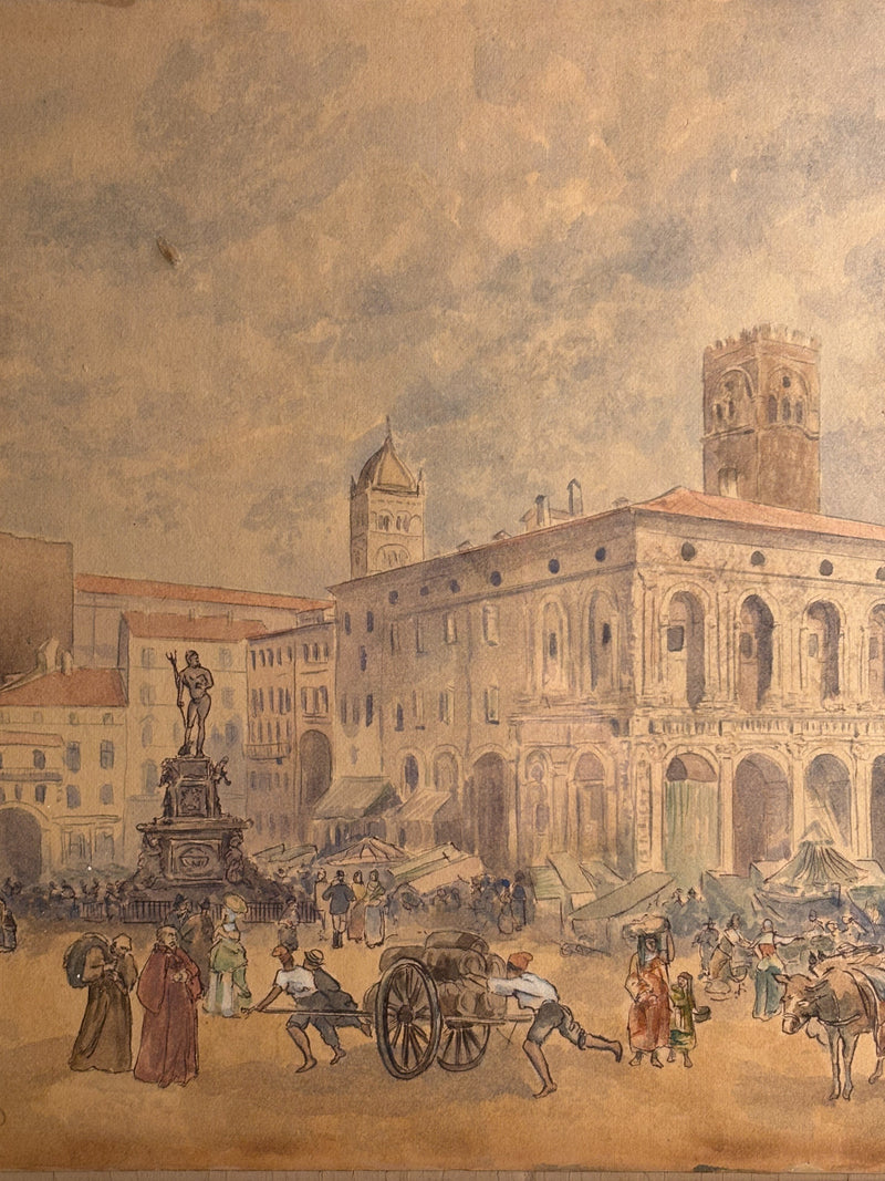 Mixed Media Painting on Bologna Paper by John Prout (1805 - 1876)