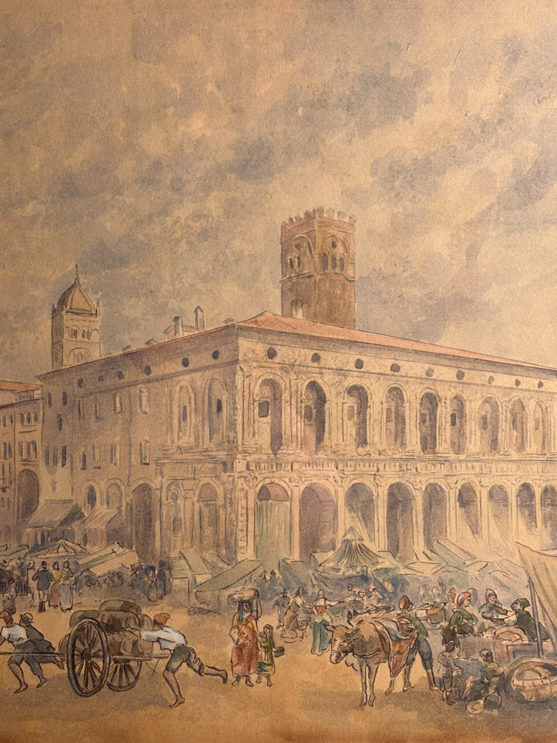 Mixed Media Painting on Bologna Paper by John Prout (1805 - 1876)