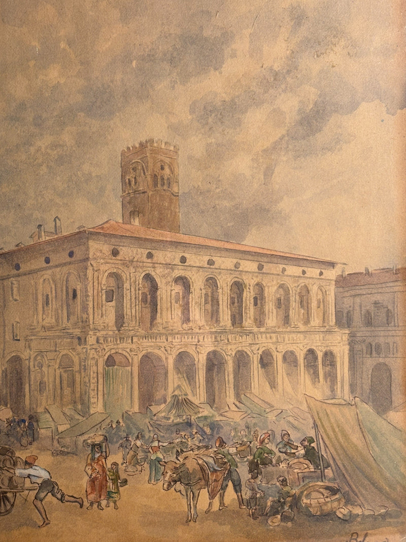 Mixed Media Painting on Bologna Paper by John Prout (1805 - 1876)