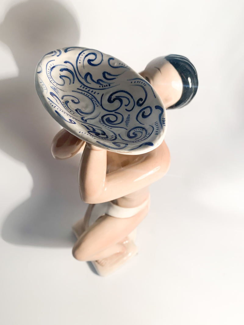 Scultura Figurativa in Ceramica Dipinta a Mano Anni 30
