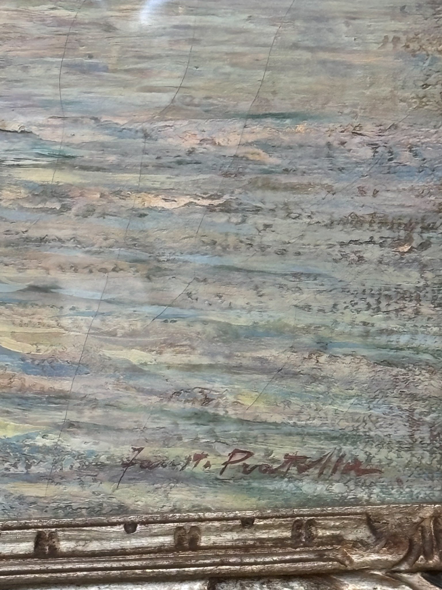 Dipinto Olio su Tavola di Marina di Fausto Pratella Anni 50