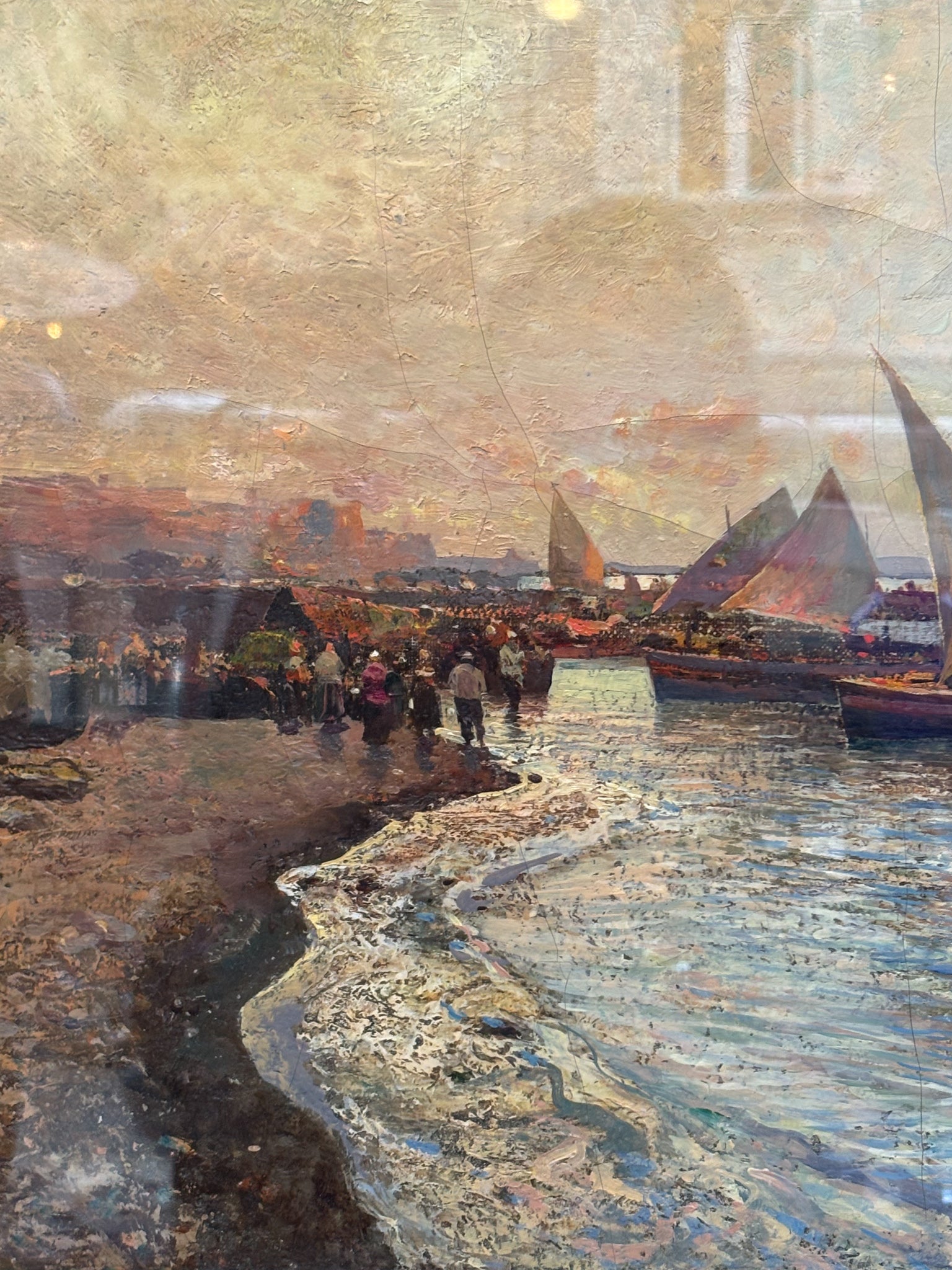 Dipinto Olio su Tavola di Marina di Fausto Pratella Anni 50