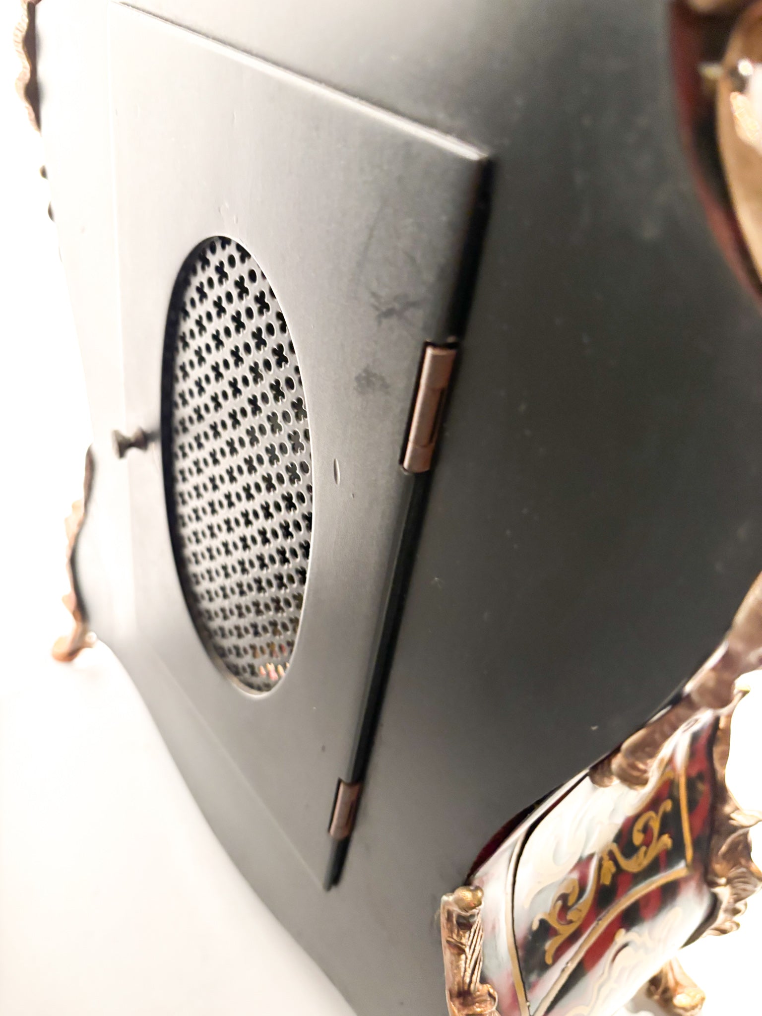 Boulle ta Table Clock in Wood and Brass from the Second Half of the 20th Century