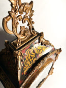 Orologio Boulle ta Tavolo in Legno e Ottone della Seconda Metà del XX Secolo