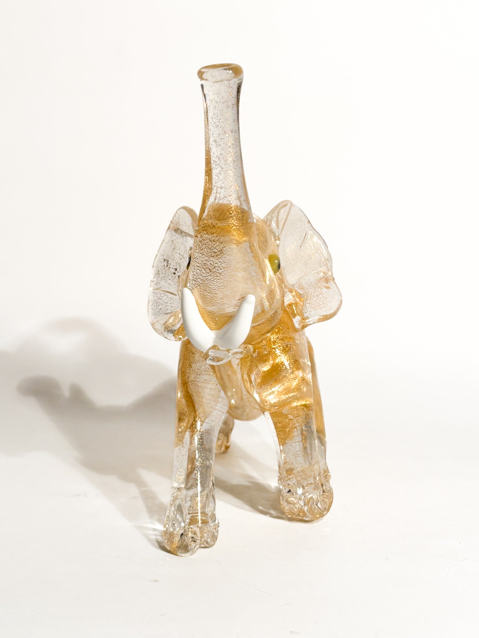 Murano Glass Elephant with Gold Leaf Attributed to Ercole Barovier 1930s
