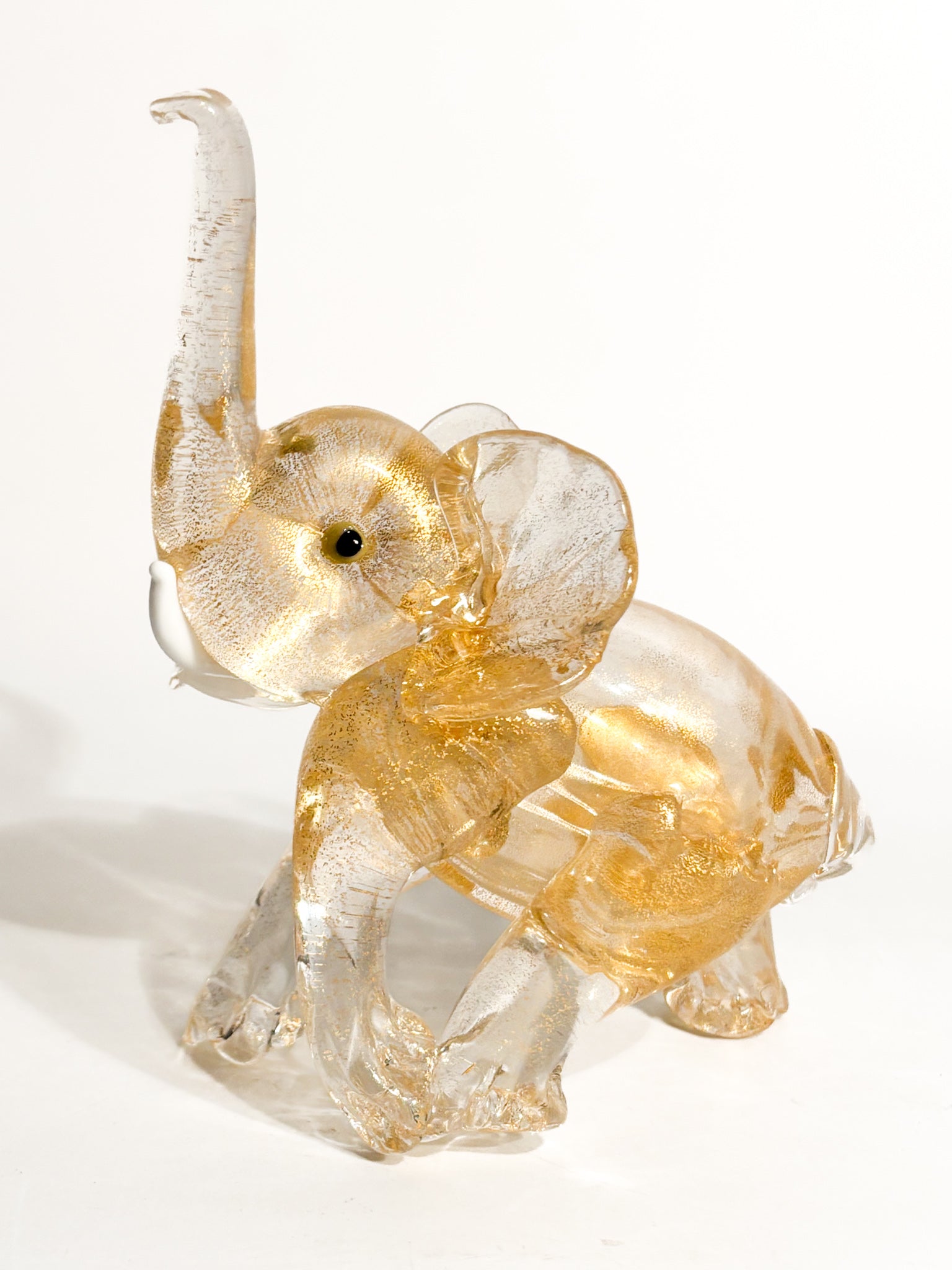 Murano Glass Elephant with Gold Leaf Attributed to Ercole Barovier 1930s