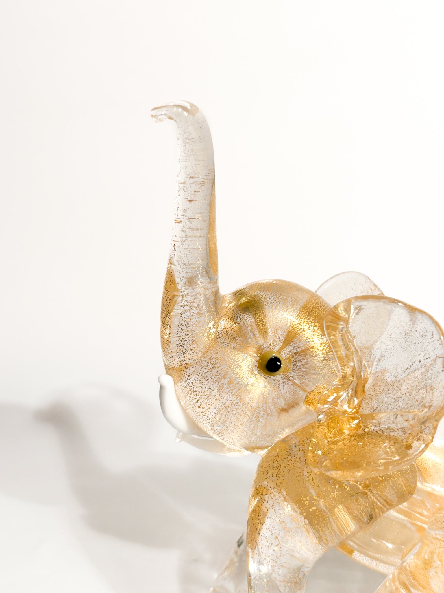 Murano Glass Elephant with Gold Leaf Attributed to Ercole Barovier 1930s