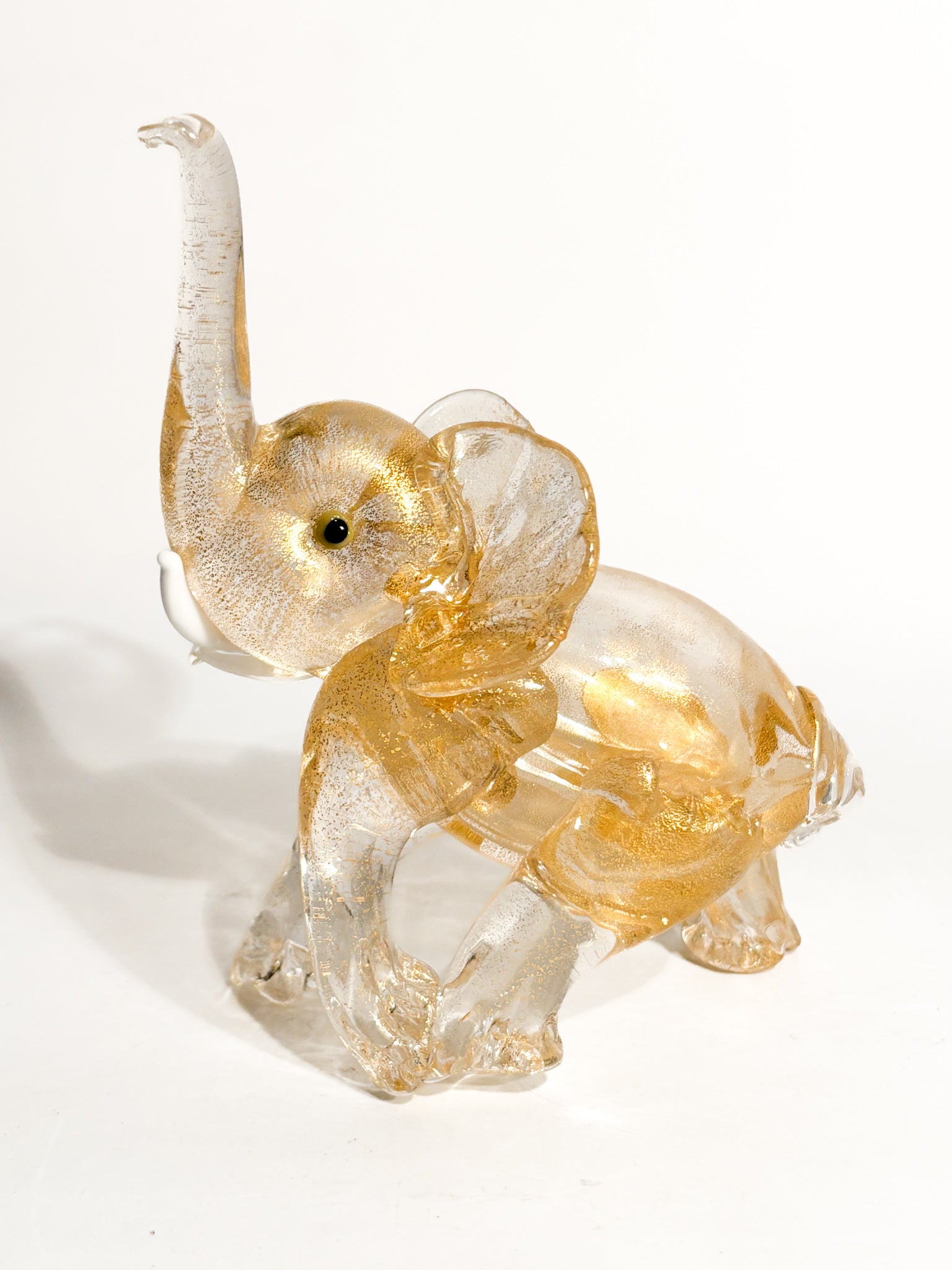 Murano Glass Elephant with Gold Leaf Attributed to Ercole Barovier 1930s