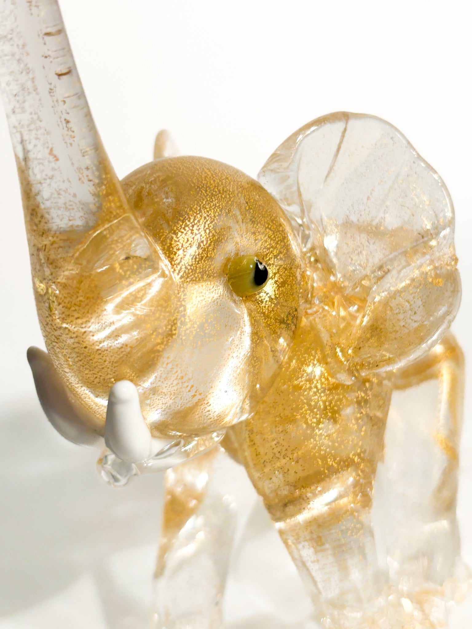Murano Glass Elephant with Gold Leaf Attributed to Ercole Barovier 1930s