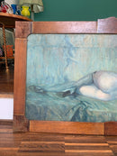 Capoletto Dipinto Olio su Tela di una Dama Distesa Primi Novecento