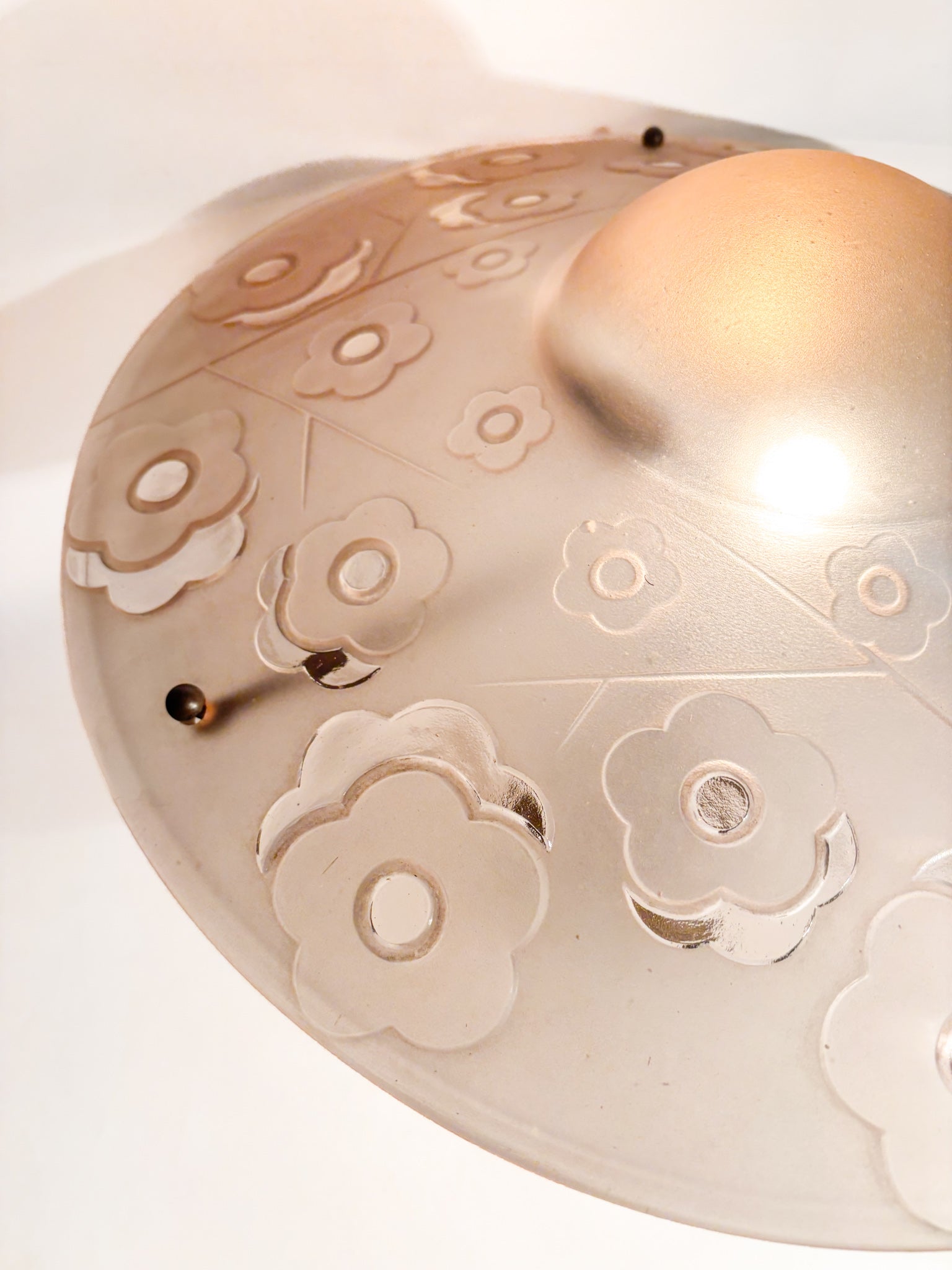 Lampada da Tavolo in Verre Pressé-moulé di Verrerie d'Art Degué Anni 30