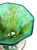 Coppia di Vasi in Vetro di Loetz e Ferro Battuto Anni 20