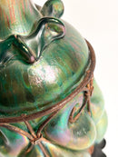 Coppia di Vasi in Vetro di Loetz e Ferro Battuto Anni 20