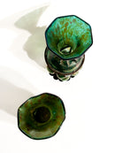 Coppia di Vasi in Vetro di Loetz e Ferro Battuto Anni 20