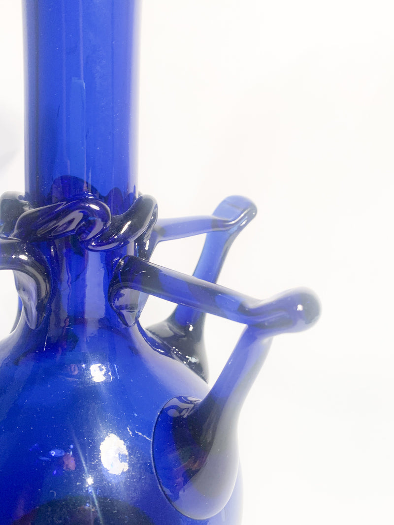 Vaso in Vetro di Murano Blu Attribuito ai Fratelli Toso Anni 40