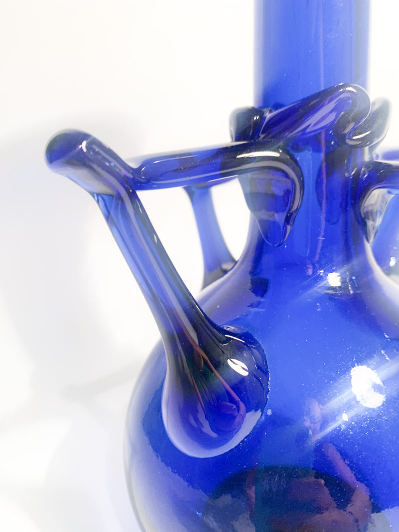 Blue Murano Glass Vase Attributed to the Toso Brothers, 1940s