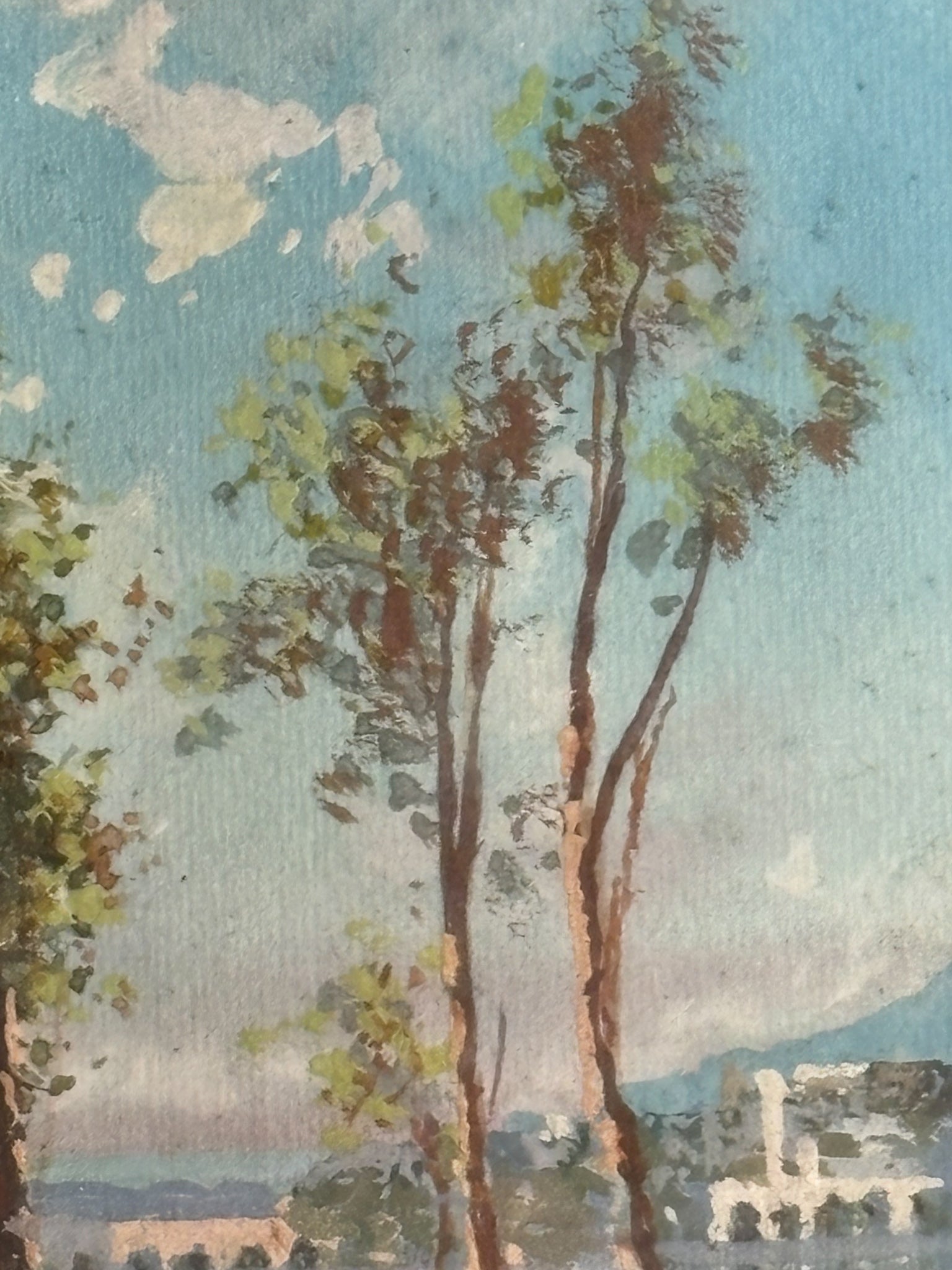 Watercolor Painting of a Seascape from the 1940s