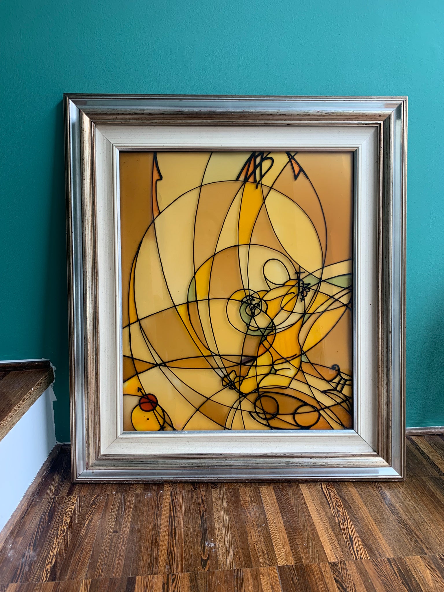 Quadro Cloisonnè su Metacrilato Raffigurante il Tema Natale dell'Acquario 1982