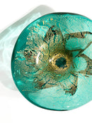 Decorative Bowl in Murano Glass Green and Gold Leaf 70s