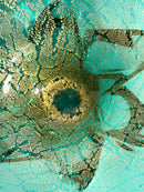 Decorative Bowl in Murano Glass Green and Gold Leaf 70s