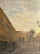 Oil Painting on Panel of Urban Scene by Attilio Melo 1960s