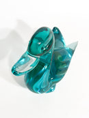 Murano Glass Duck Sculpture Green by Archimede Seguso 1950s