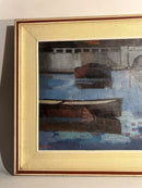 Oil Painting on Panel of Boats by A. Rossi 1970s