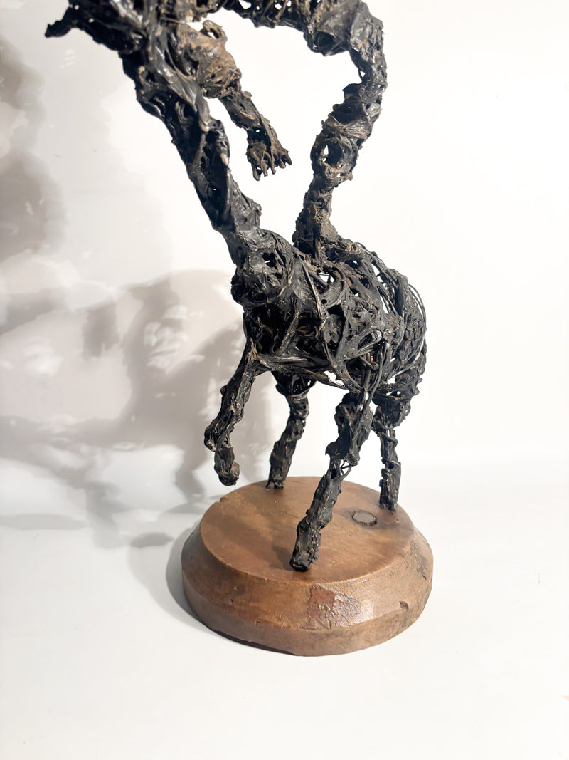 Scultura di Cavaliere in Ferro di Agenore Fabbri Anni 70