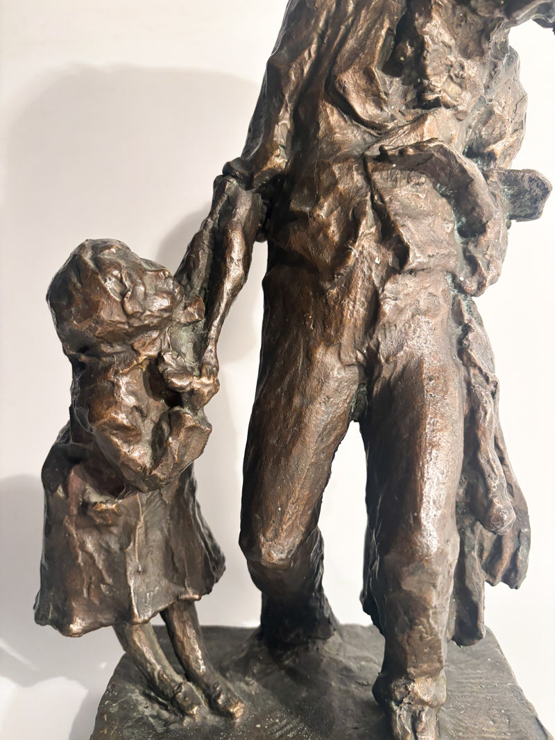 Scultura in Bronzo di Due Figure 'I Capricci' di Edmondo Furlan Anni 60