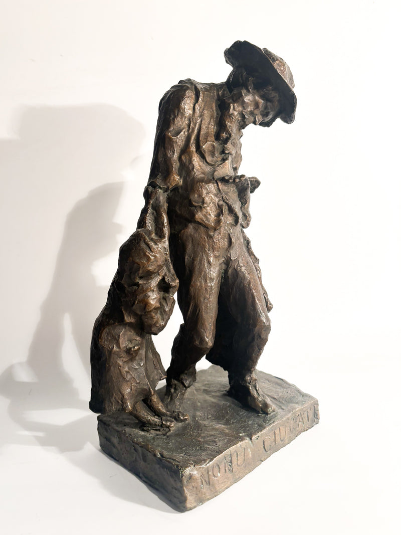 Scultura in Bronzo di Due Figure 'I Capricci' di Edmondo Furlan Anni 60