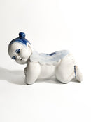 Cuscino in Ceramica Cinese Bianco con Decorazioni Blu Cina Anni 30