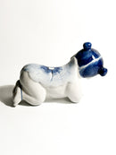Cuscino in Ceramica Cinese Bianco con Decorazioni Blu Cina Anni 30