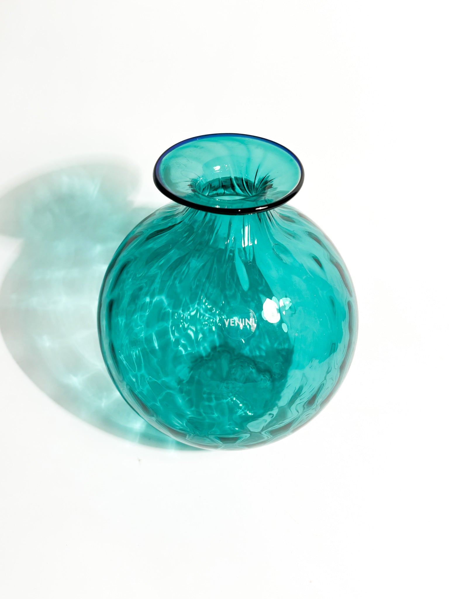 Balloton Vase by Venini in Light Blue Murano Glass from 2009