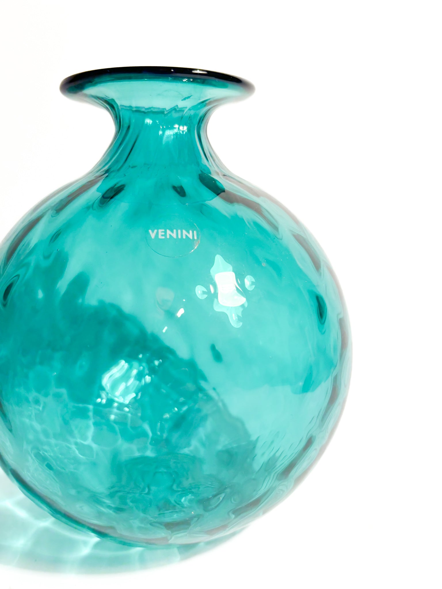 Balloton Vase by Venini in Light Blue Murano Glass from 2009