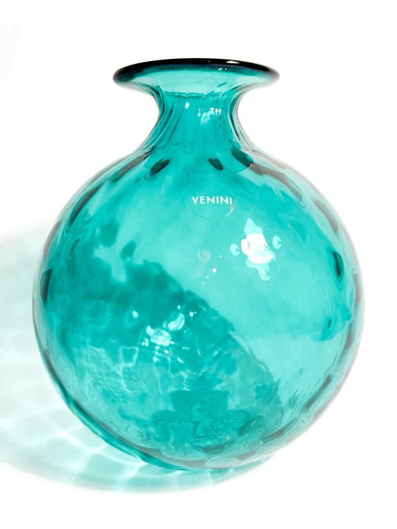Balloton Vase by Venini in Light Blue Murano Glass from 2009