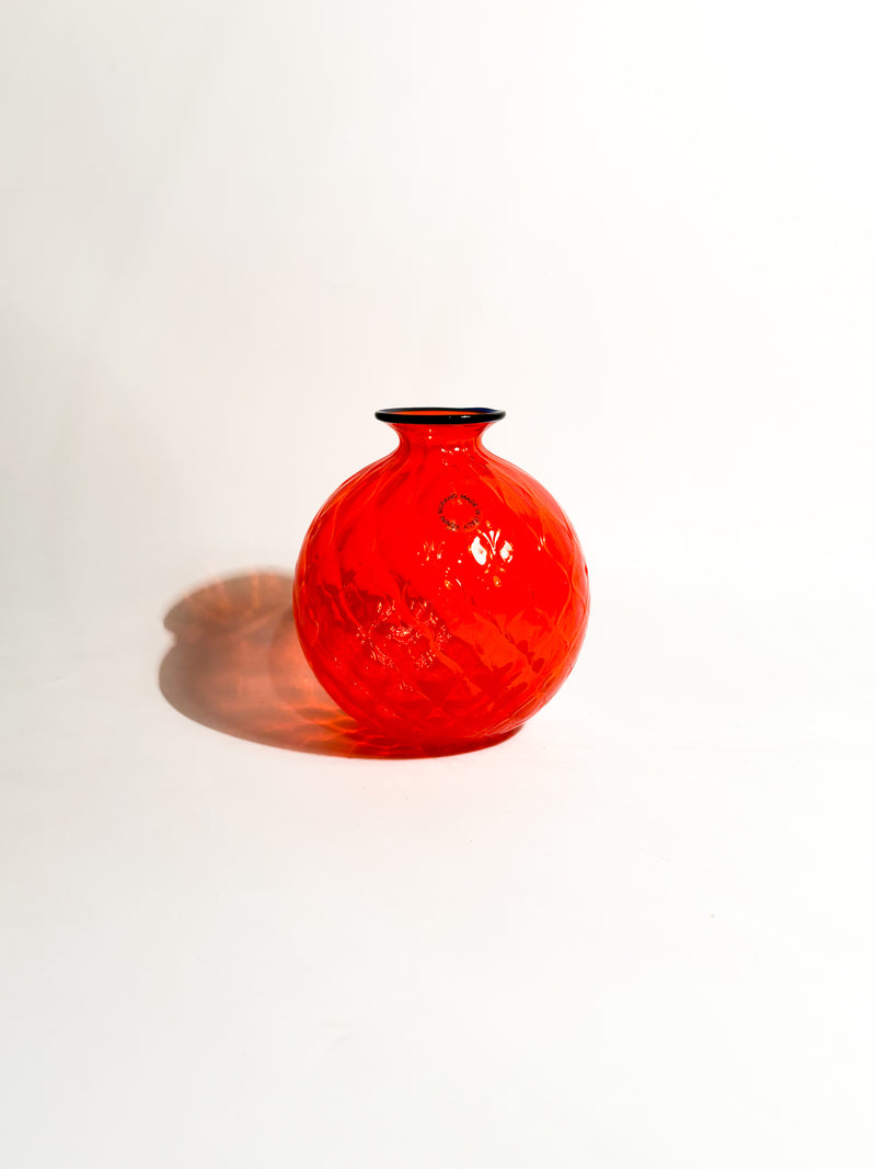 Balloton Vase by Venini in Orange Murano Glass from 1999